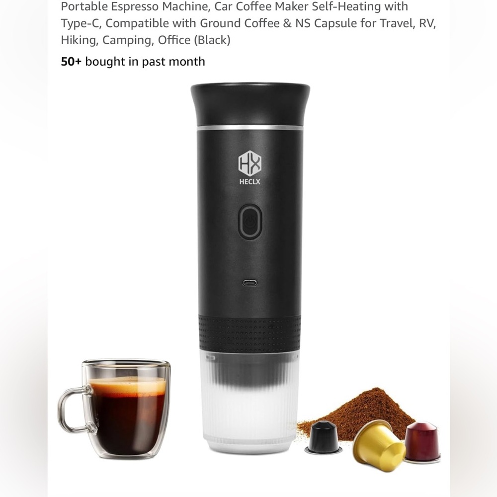 Portable Espresso Brewer in Black - USB-C Rechargeable